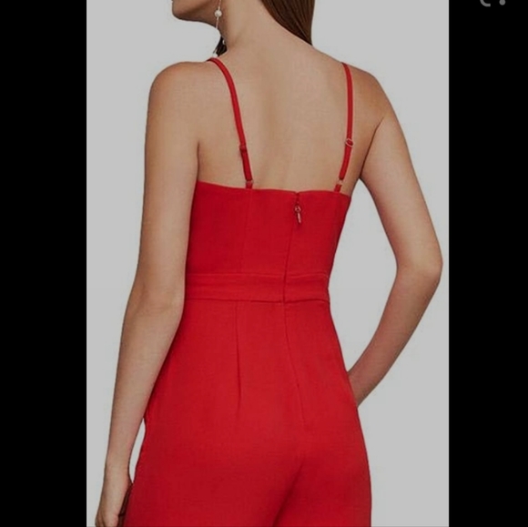 BCBG MaxAzria Red Sleeveless Wide Leg Jumpsuit - Picture 3 of 15